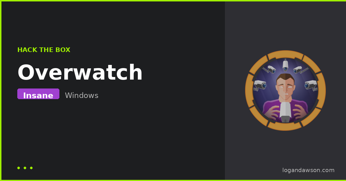 Overwatch — Medium Windows machine walkthrough cover