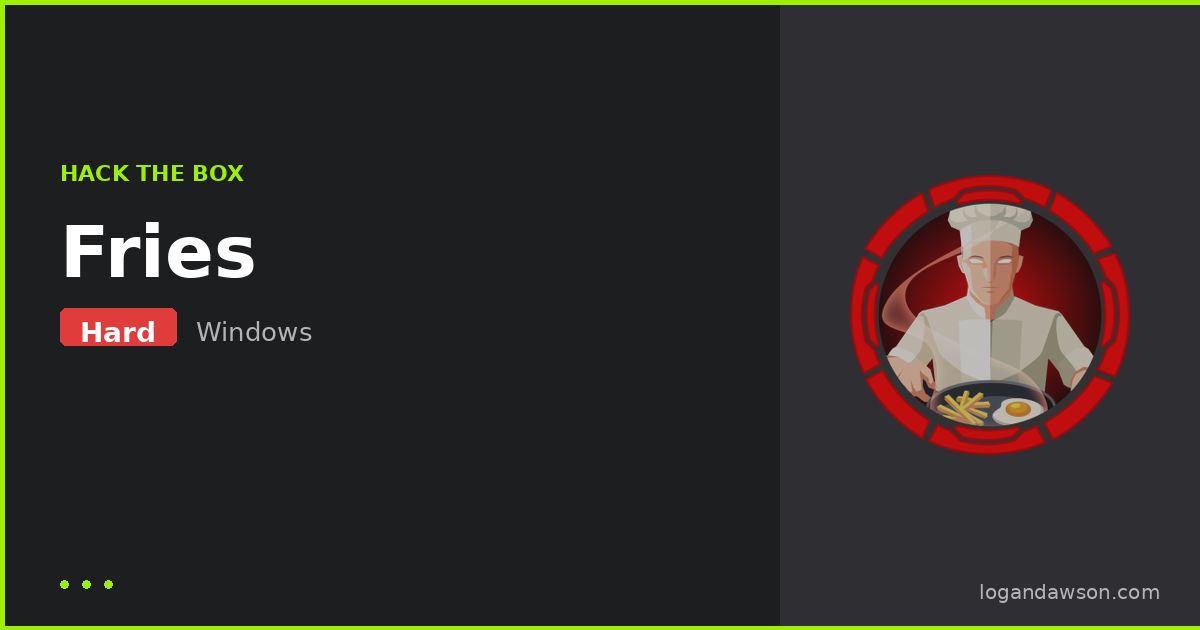 Fries — Hard Windows machine walkthrough cover