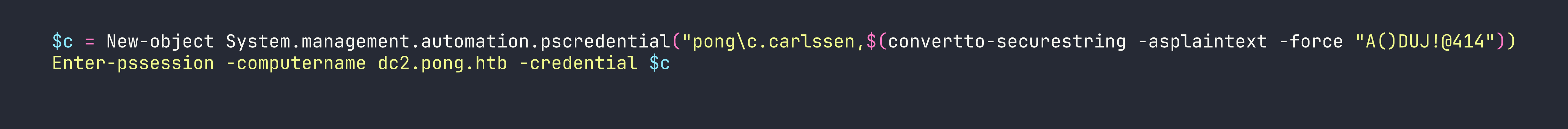 terminal output