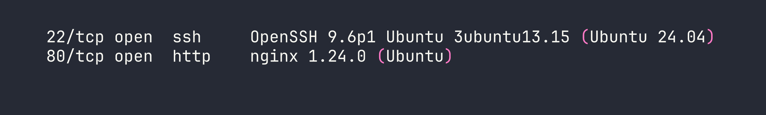 terminal output