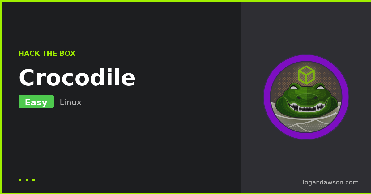 Crocodile — Very Easy Linux machine walkthrough cover