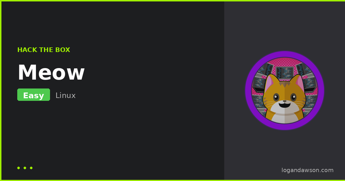 Meow — Easy Linux machine walkthrough cover