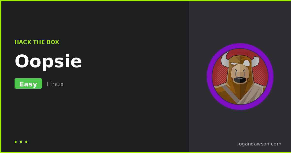 Oopsie — HackTheBox Linux machine walkthrough cover